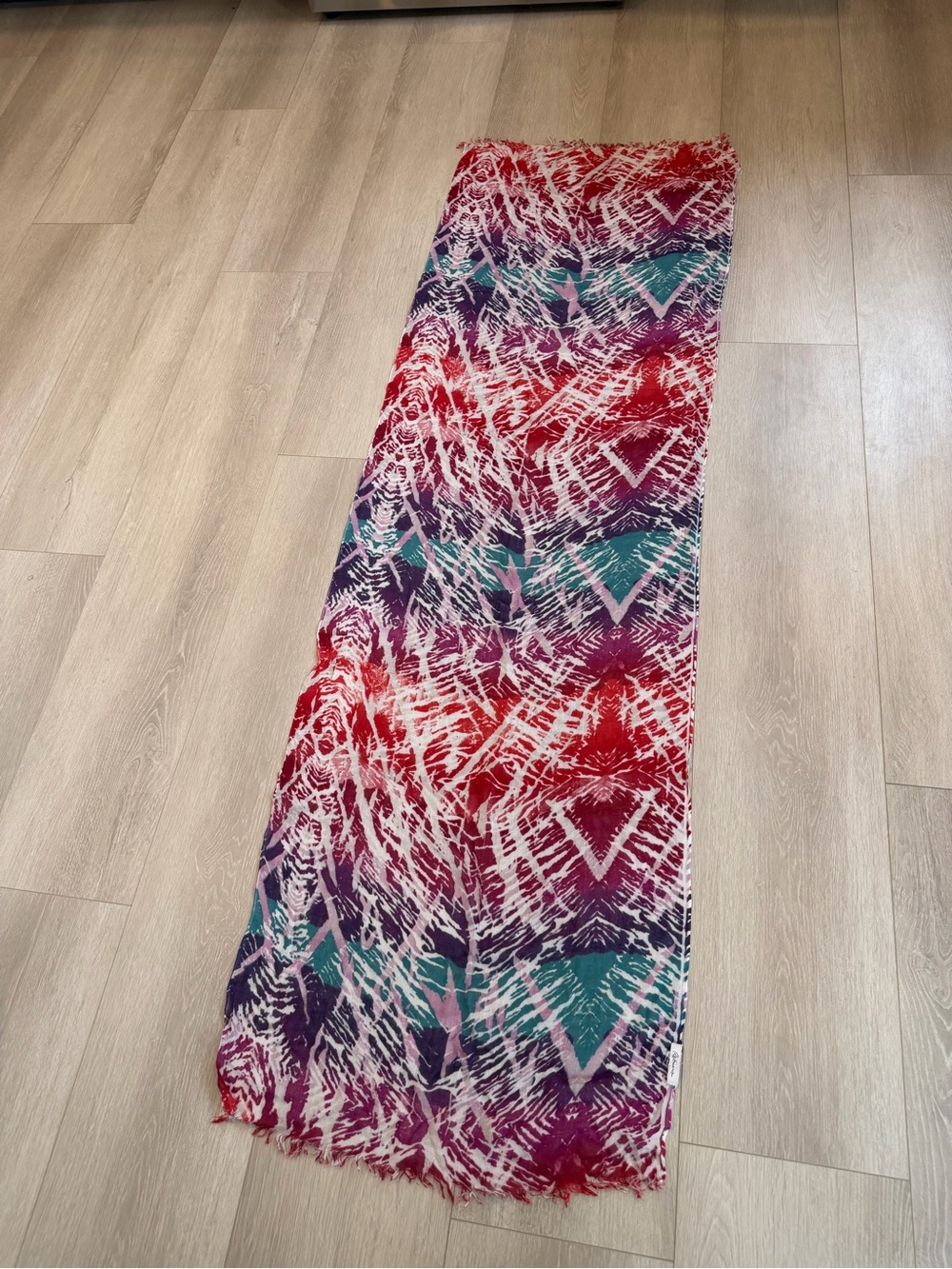 BOHO style Colorful Aztec like Print Lightweight Scarf - gorgeous color pattern-